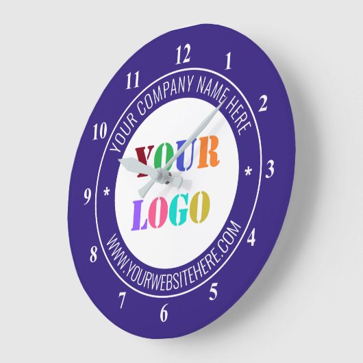 カスタム会社のロゴと文字時計の色の選択 ラージ壁時計 (傾斜)