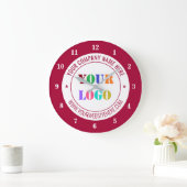 カスタム会社のロゴと文字時計 – 色の選択 ラージ壁時計 (ホーム)