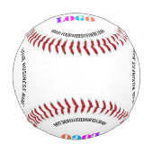 カスタム会社のロゴと文字野球テンプレート 野球ボール (裏面)