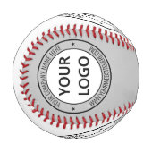 カスタム会社のロゴと文字 野球ボール (正面左)