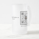 カスタム会社のロゴとQRプロモ企業のーション フロストグラスビールジョッキ (正面右)