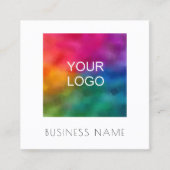 カスタム会社のロゴのアップロードエレガント スクエア名刺 (正面)