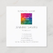 カスタム会社のロゴのアップロードエレガント スクエア名刺 (裏面)