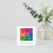 カスタム会社のロゴのアップロードエレガント スクエア名刺 (スタンド正面)