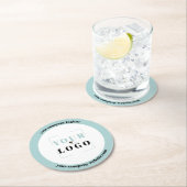 カスタム会社のロゴのタグラインとWebサイト ラウンドペーパーコースター (インサイチュ)