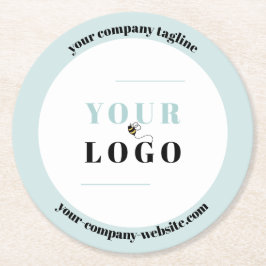 カスタム会社のロゴのタグラインとWebサイト ラウンドペーパーコースター