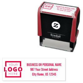 カスタム会社のロゴの住所（赤） セルフインキングスタンプ