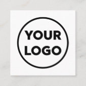 カスタム会社のロゴの長い名ミニマル スクエア名刺 (正面)