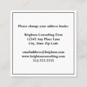 カスタム会社のロゴオフィスが動いている スクエア名刺 (裏面)