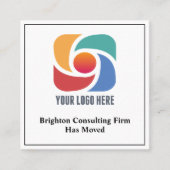 カスタム会社のロゴオフィスが動いている スクエア名刺 (正面)