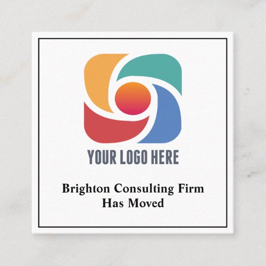 カスタム会社のロゴオフィスが動いている スクエア名刺 (正面)