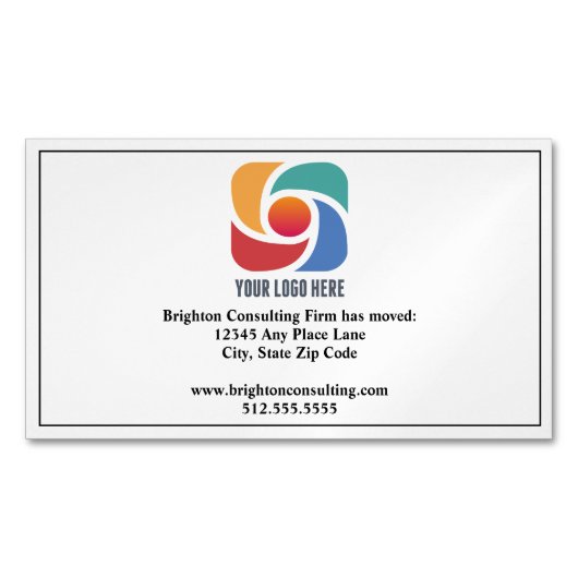 カスタム会社のロゴオフィスが動いている マグネット名刺 (正面)