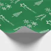 カスタム会社のロゴクリスマスプレゼント ラッピングペーパー (角)