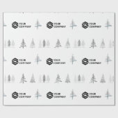 カスタム会社のロゴクリスマスプレゼント ラッピングペーパー (フラット)