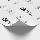 カスタム会社のロゴクリスマスプレゼント ラッピングペーパー (角)