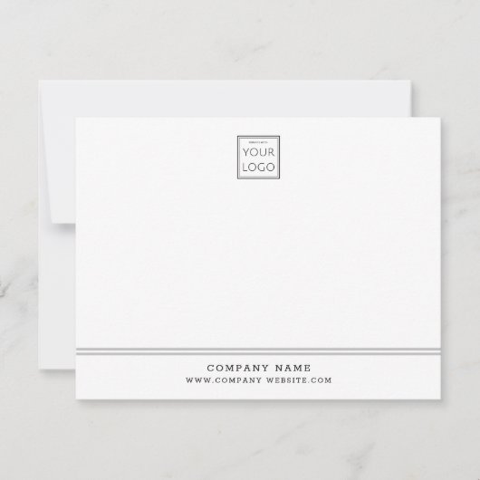 カスタム会社のロゴグレーの会社名 ノートカード (正面)