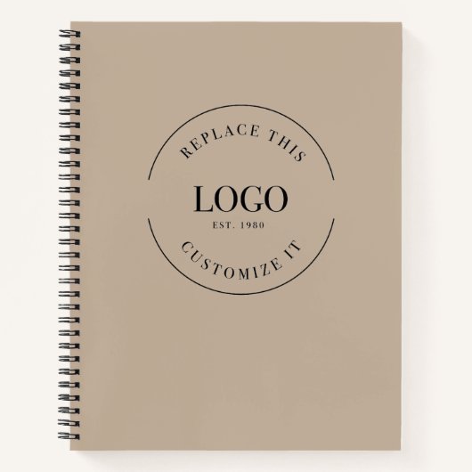 カスタム会社のロゴサイトミニマルなベージュ ノートブック (正面)