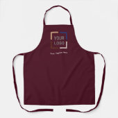 カスタム会社のロゴパーソナライズされたmarsala red エプロン (正面)