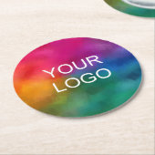 カスタム会社のロゴビジネス企業のテンプレート ラウンドペーパーコースター (アングル)