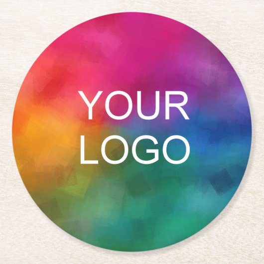 カスタム会社のロゴビジネス企業のテンプレート ラウンドペーパーコースター (正面)