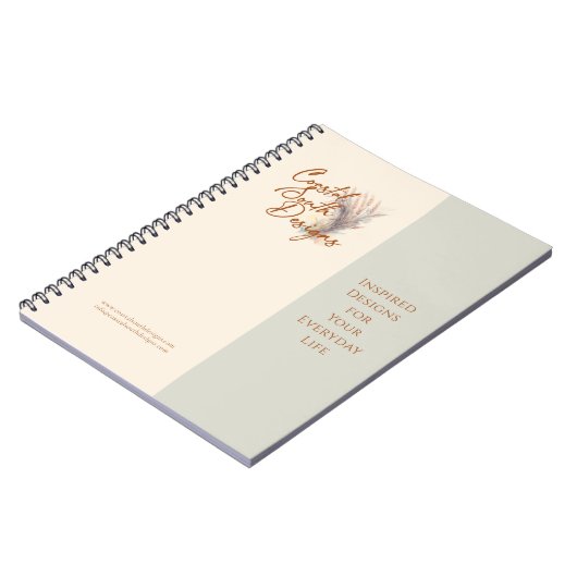 カスタム会社のロゴモダンイエローグリーン ノートブック (左側)