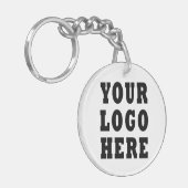 カスタム会社のロゴ両面 キーホルダー (正面左)