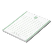 カスタム会社のロゴ会社名が緑縁ど色 ノートパッド (回転)