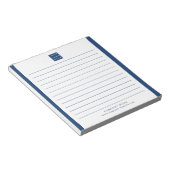 カスタム会社のロゴ会社名ブルー縁ど ノートパッド (アングル)