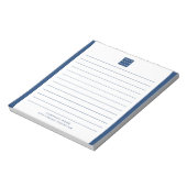 カスタム会社のロゴ会社名ブルー縁ど ノートパッド (回転)