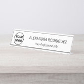 カスタム会社のロゴ名の役職 デスクネームプレート (正面)