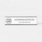 カスタム会社のロゴ名の役職 デスクネームプレート (正面)