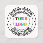 カスタム会社のロゴ名アドレス名刺 スクエア名刺 (正面)