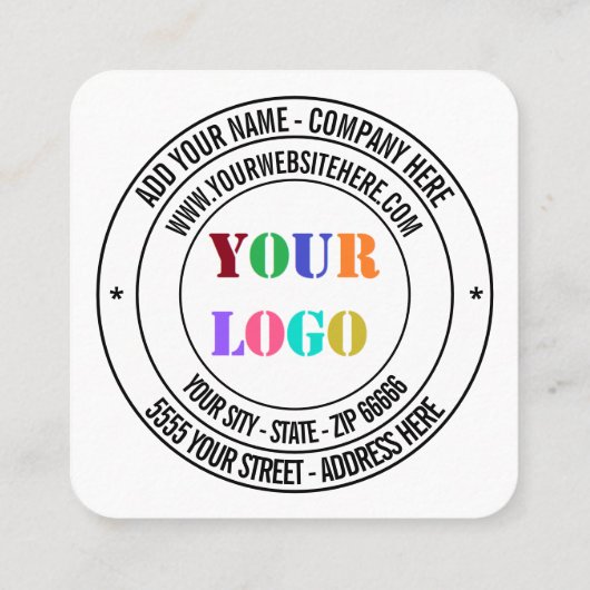 カスタム会社のロゴ名アドレス名刺 スクエア名刺 (裏面)