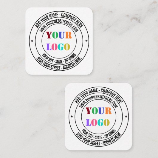 カスタム会社のロゴ名アドレス名刺 スクエア名刺 (正面/裏面)