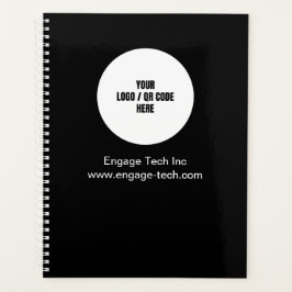 カスタム会社のロゴ名ブラックミニマルモダンリスト プランナー手帳