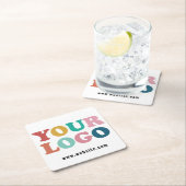 カスタム会社のロゴ スクエアペーパーコースター (インサイチュ)