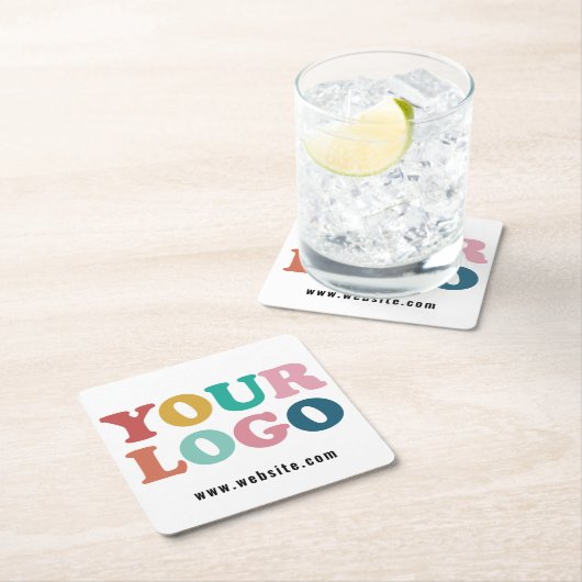 カスタム会社のロゴ スクエアペーパーコースター (インサイチュ)