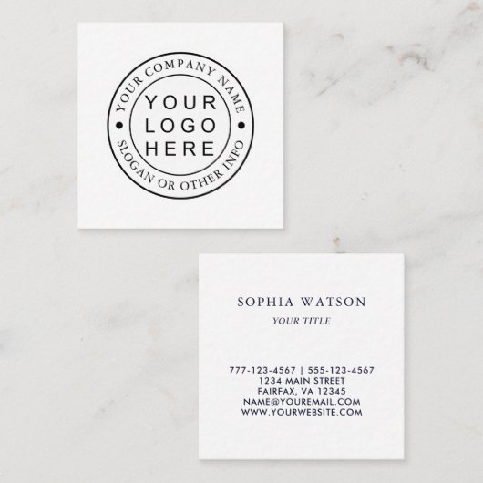 カスタム会社のロゴ スクエア名刺 (正面/裏面)