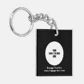 カスタム会社のロゴ |名前 |黒スタイリッシュ色モダン キーホルダー (正面左)