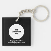 カスタム会社のロゴ |名前 |黒スタイリッシュ色モダン キーホルダー (裏面)