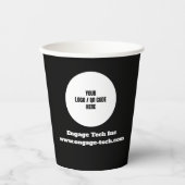 カスタム会社のロゴ |名前 |黒スタイリッシュ色モダン 紙コップ (正面)