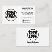 カスタム会社のロゴ |白ミニマルプロフェッショナル 名刺 (正面/裏面)