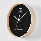 カスタム会社のロゴ「It'Always Time...」 ブラック 壁時計 (傾斜)