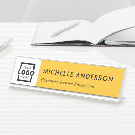 カスタム会社のロモダンゴ社員の黄色 デスクネームプレート