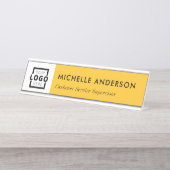 カスタム会社のロモダンゴ社員の黄色 デスクネームプレート (正面)