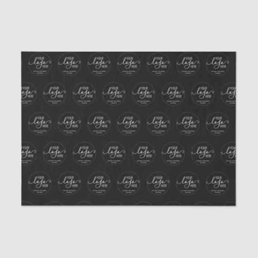 カスタム会社の個人ロゴブラック 薄葉紙 (正面)