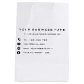 カスタム会社の宣伝パーソナライズされた抱き枕 ミディアムペーパーバッグ (裏面)