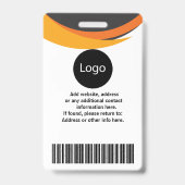 カスタム会社の社員ID、フォトロゴバーコード バッジ (裏面)