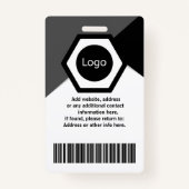 カスタム会社の社員ID、フォトロゴバーコード バッジ (裏面)