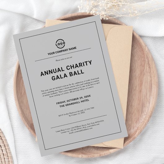 カスタム会社ビジネス企業のイベントパーティーグレー 招待状